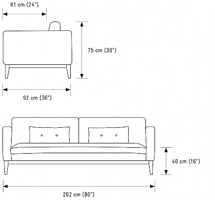 dimension of sofa